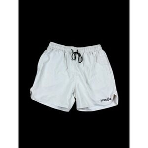 YoungLA Men's Athletic Gym training Shorts Off-White Gothic Logo Size Large